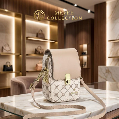 MEVEE Mono Blossom Mini Crossbody in Beige Mono Blossom